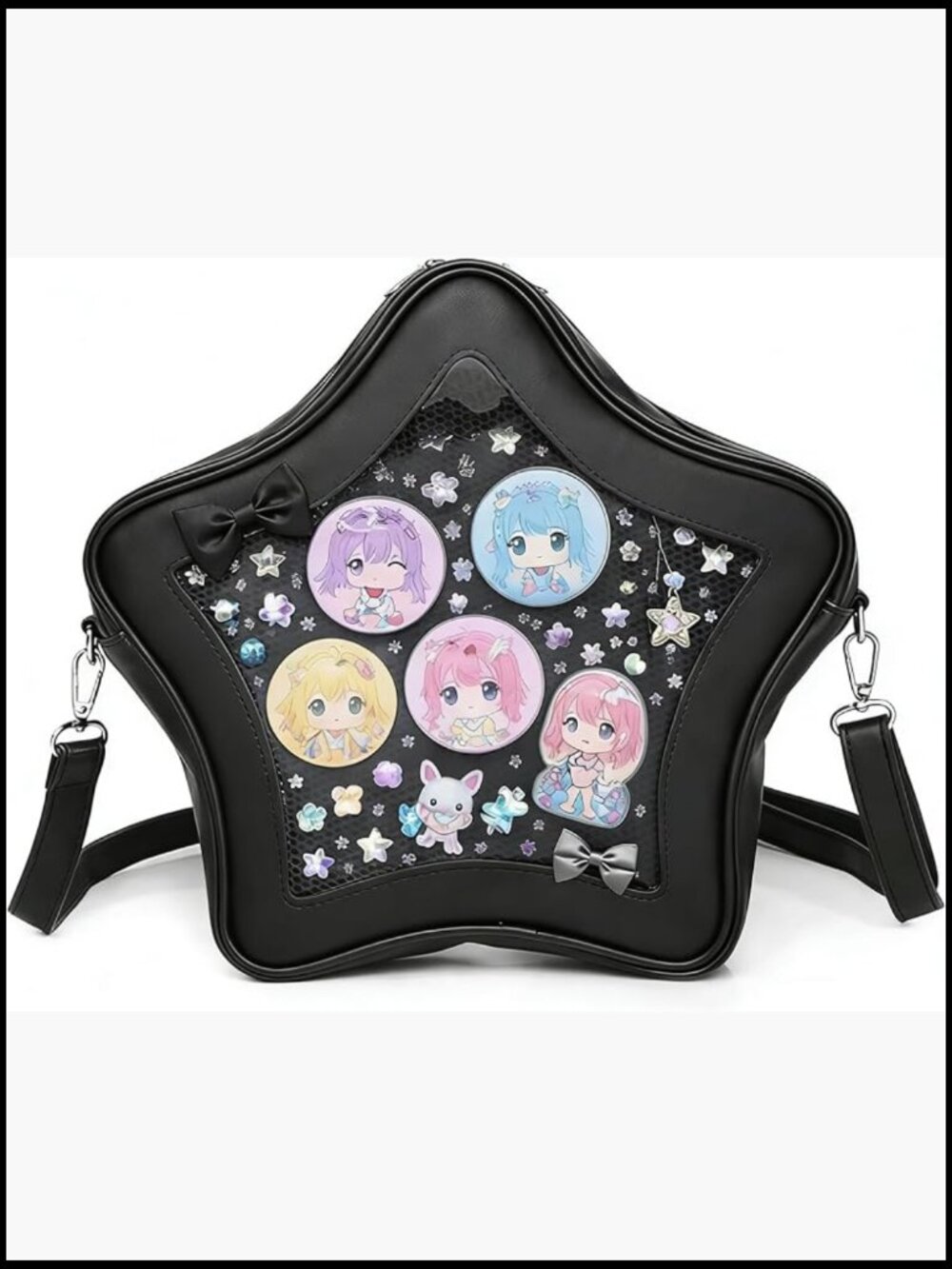 Star Ita Bag Clear Pin Display Handbag Crossbody Anime Purse Window Insert for